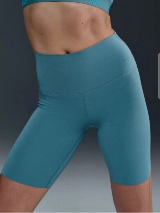 Nike Pants - Nike Zenvy High Waisted 8" Biker Shorts In Teal Size Medium